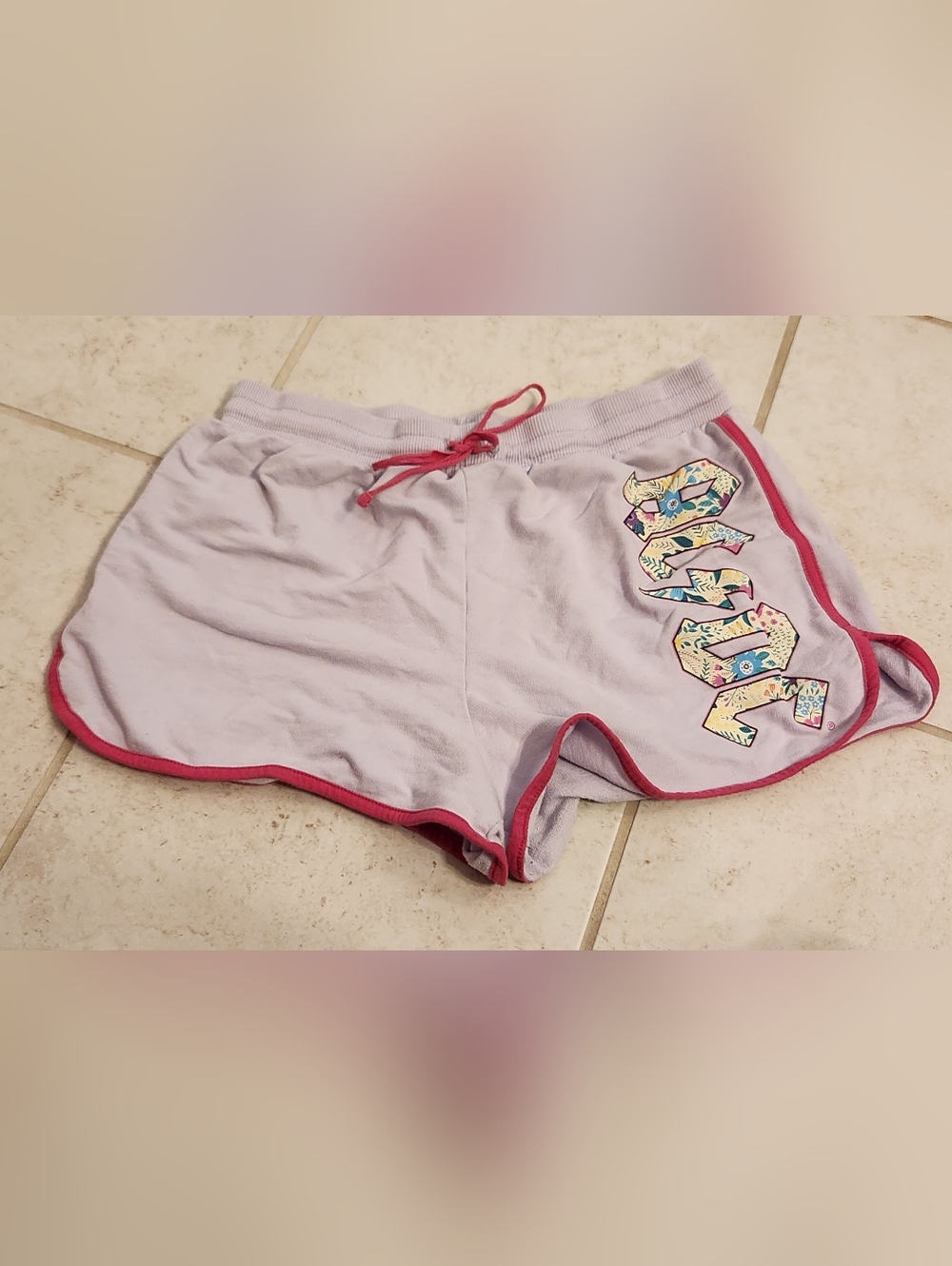 Womens Lavender Purple Pink AC/DC Comfy Lounge Shorts Size XL #H1253